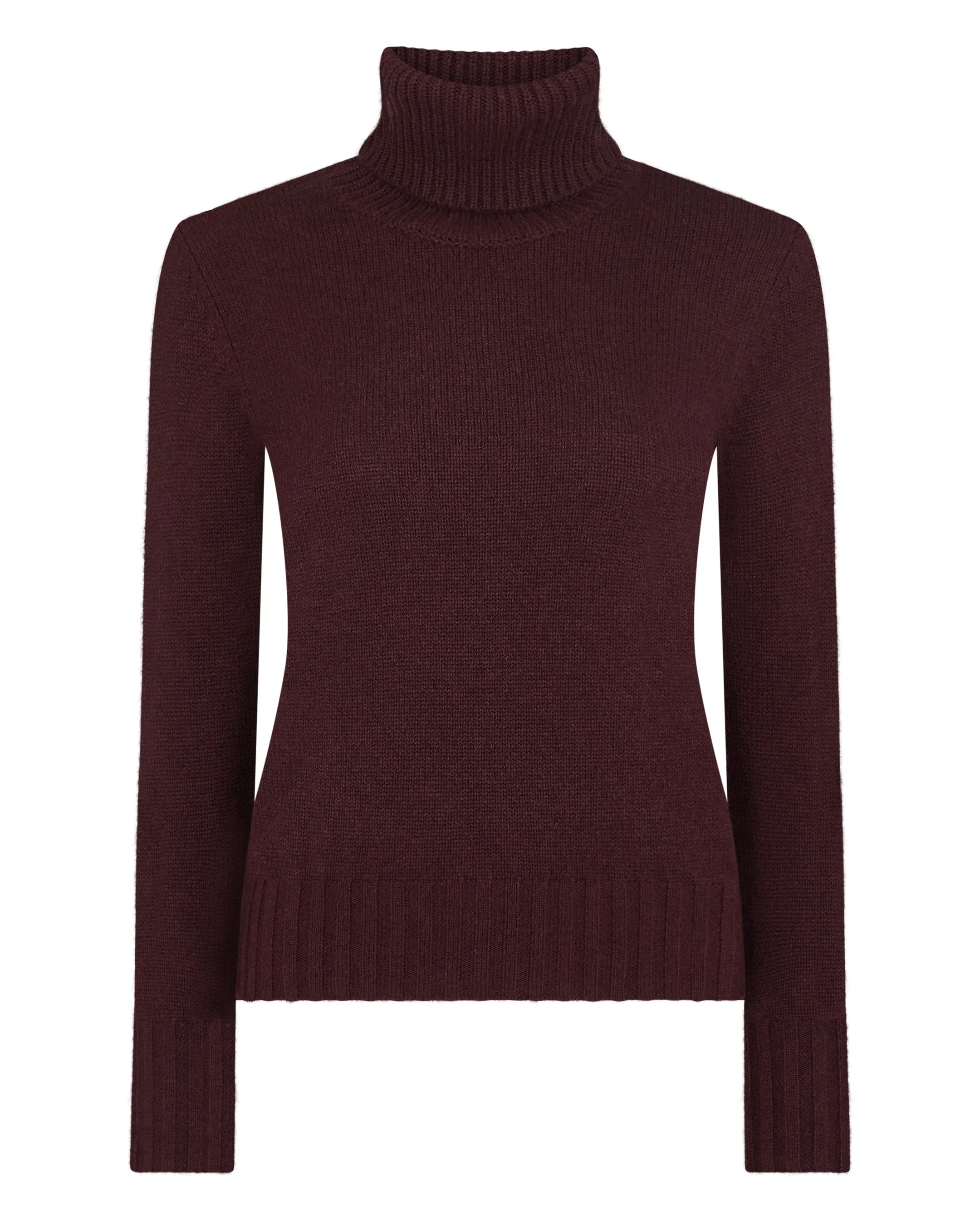 Women's Hazel Chunky Turtle Neck Cashmere Sweater Claret Red