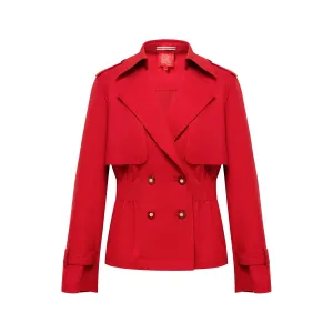 YAYING Waist Belted Short Trench Coat