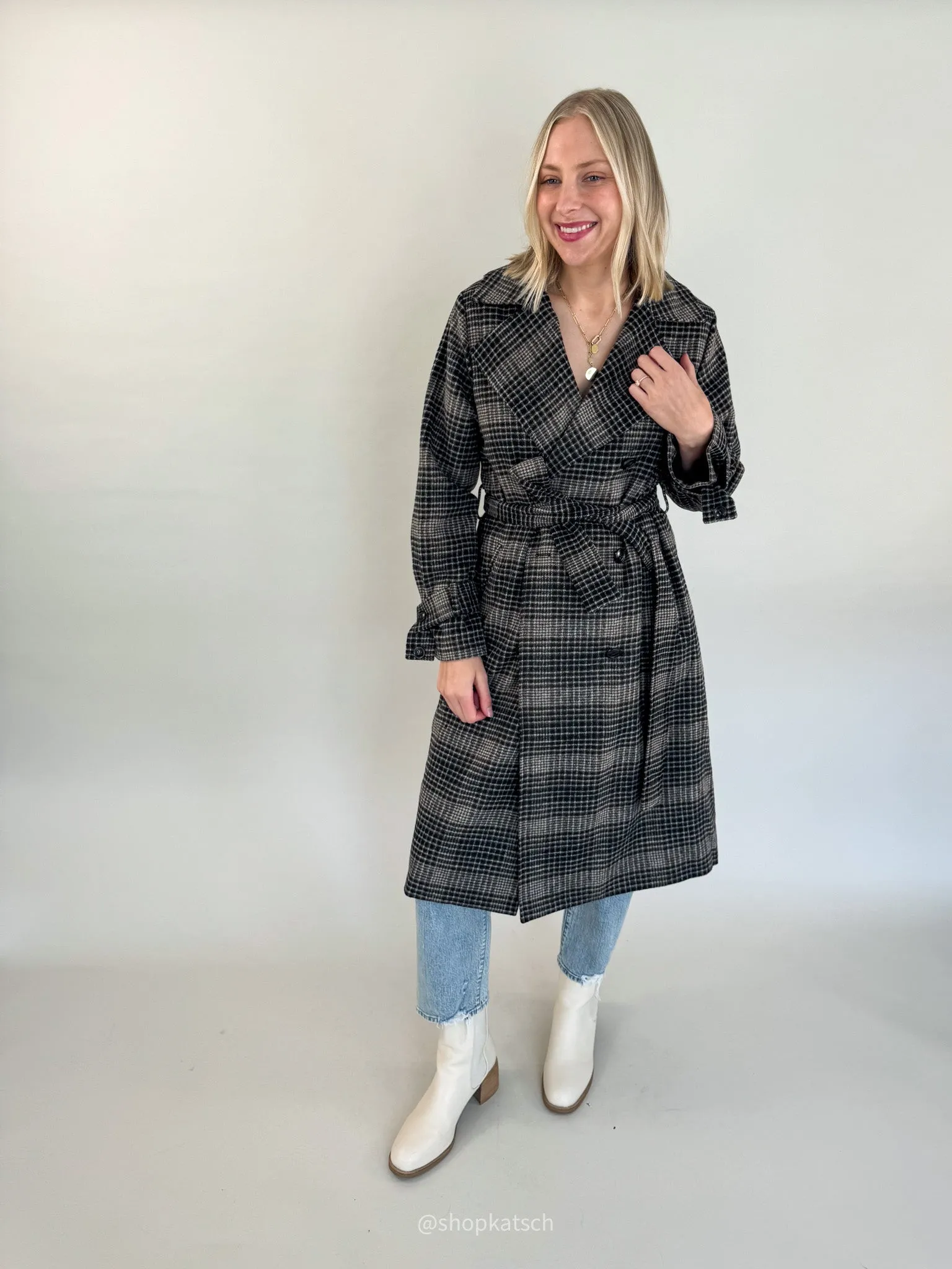 [Z SUPPLY] Jackie Plaid Trench